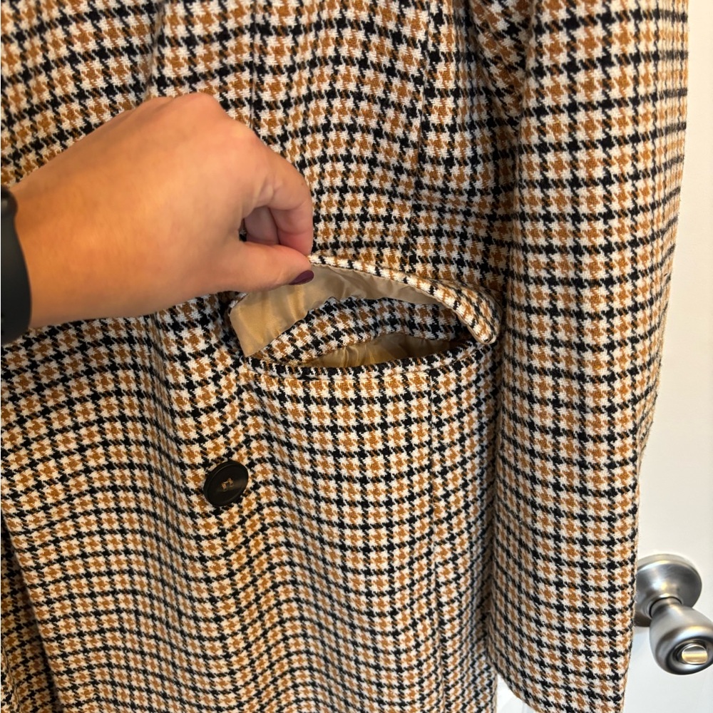 NWT Nasty Gal houndstooth Double-Breasted Trench Coat - Picture 4 of 9